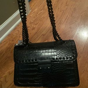 Badgley Mischka mini bag, gator print black